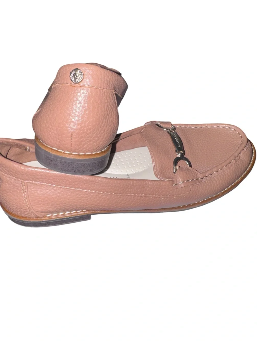Anne Klein Rose Blush Leather Bit Loafers